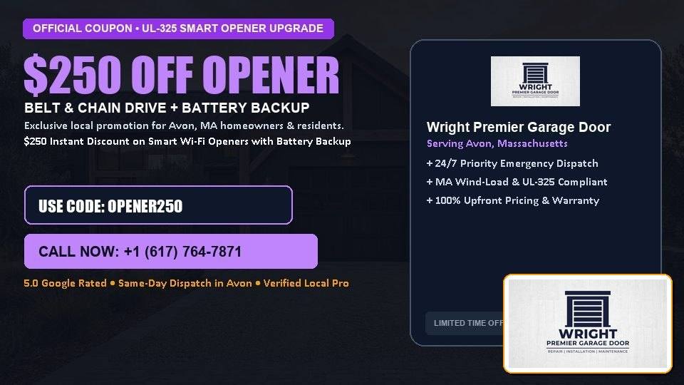 $250 OFF Smart Wi-Fi Garage Door Opener Installation in Avon, MA - Wright Premier Garage Door