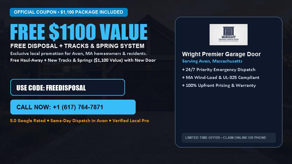 FREE Old Door Haul-Away & Heavy-Duty Tracks in Avon, MA - Wright Premier Garage Door